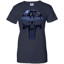 Load image into Gallery viewer, Washington Huskies Football The Punisher Skull T-Shirt For Women