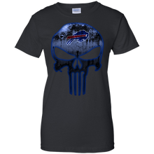 Load image into Gallery viewer, Buffalo Bills Football The Punisher Skull T-Shirt For Women