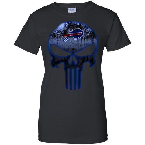 Buffalo Bills Football The Punisher Skull T-Shirt For Women