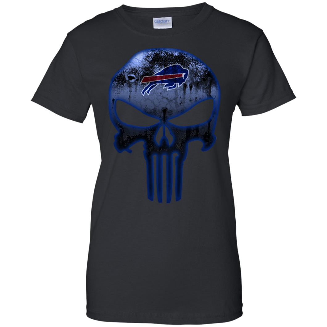 Buffalo Bills Football The Punisher Skull T-Shirt For Women