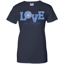 Load image into Gallery viewer, Glitter Love For Los Angeles Dodgers Fans T-Shirt For Women