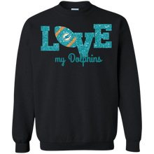 Load image into Gallery viewer, Glitter Love For Miami Dolphins Fans Sweatshirt