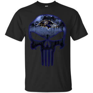 Baltimore Ravens Football The Punisher Skull T - Shirt For Men