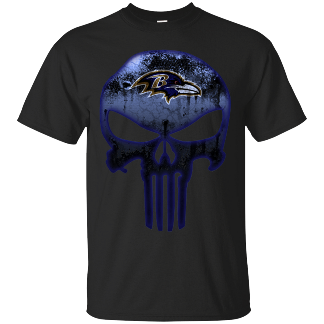 Baltimore Ravens Football The Punisher Skull T - Shirt For Men