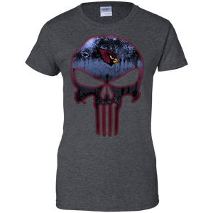 Arizona Cardinals Football The Punisher Skull T-Shirt For Women