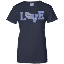 Load image into Gallery viewer, Glitter Love For Los Angeles Rams Fans T-Shirt For Women