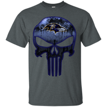 Load image into Gallery viewer, Baltimore Ravens Football The Punisher Skull T - Shirt For Men