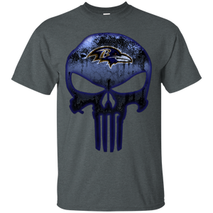 Baltimore Ravens Football The Punisher Skull T - Shirt For Men