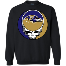 Load image into Gallery viewer, Baltimore Ravens Footballl Grateful Dead Steal Your Face Sweatshirt