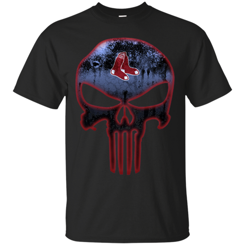 Boston Red Sox Baseball The Punisher Skull T - Shirt For Men