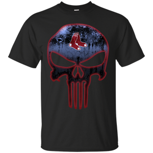 Boston Red Sox Baseball The Punisher Skull T - Shirt For Men