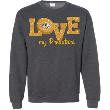 Load image into Gallery viewer, Glitter Love For Nashville Predators Fans Sweatshirt