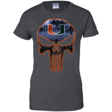 Load image into Gallery viewer, Miami Hurricanes Football The Punisher Skull T-Shirt For Women