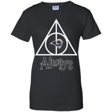 Load image into Gallery viewer, Deathly Hallows For Los Angeles Rams And Harry Potter Fans T-Shirt For Women