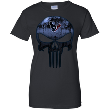 Load image into Gallery viewer, Houston Texans Football The Punisher Skull T-Shirt For Women
