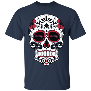 Atlanta Braves Sugar Skull T - Shirt For Men