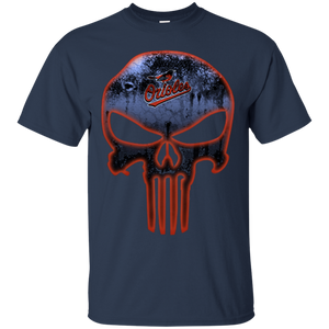 Baltimore Orioles Baseball The Punisher Skull T - Shirt For Men