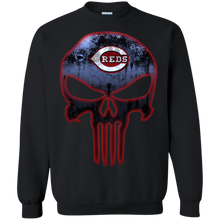 Load image into Gallery viewer, Cincinnati Reds Baseball The Punisher Skull Sweatshirt