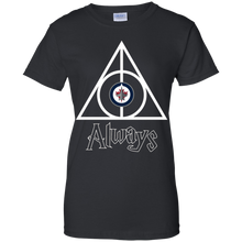 Load image into Gallery viewer, Deathly Hallows For Winnipeg Jets And Harry Potter Fans T-Shirt For Women