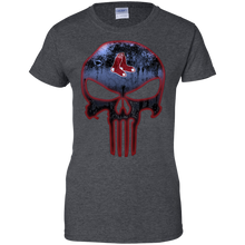 Load image into Gallery viewer, Boston Red Sox Baseball The Punisher Skull T-Shirt For Women