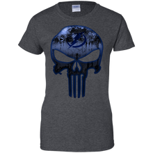 Load image into Gallery viewer, Tampa Bay Lightning Hockey The Punisher Skull T-Shirt For Women