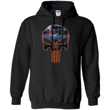 Load image into Gallery viewer, Miami Hurricanes Football The Punisher Skull Hoodie Shirt
