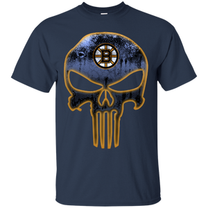 Boston Bruins Hockey The Punisher Skull T - Shirt For Men