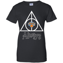 Load image into Gallery viewer, Deathly Hallows For New York Knicks And Harry Potter Fans T-Shirt For Women