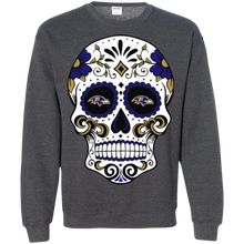 Load image into Gallery viewer, Baltimore Ravens Sugar Skull Sweatshirt