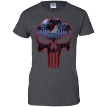Load image into Gallery viewer, Portland Trail Blazers Basketball The Punisher Skull T-Shirt For Women