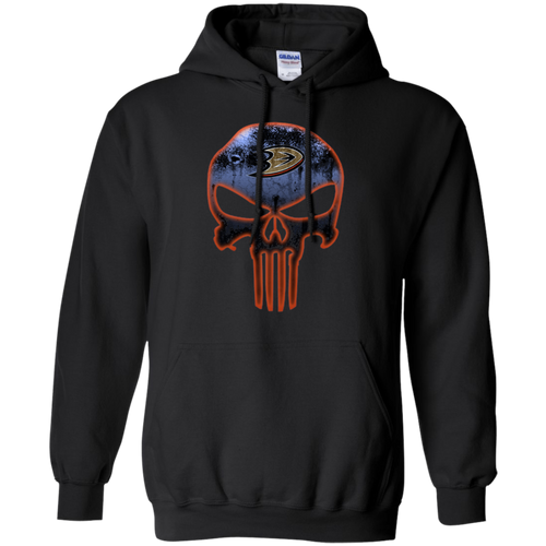 Anaheim Ducks Hockey The Punisher Skull Hoodie Shirt