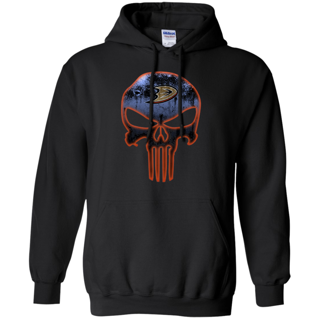 Anaheim Ducks Hockey The Punisher Skull Hoodie Shirt