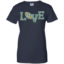 Load image into Gallery viewer, Glitter Love For Green Bay Packers Fans T-Shirt For Women
