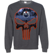 Load image into Gallery viewer, Edmonton Oilers Hockey The Punisher Skull Sweatshirt