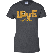 Load image into Gallery viewer, Glitter Love For Boston Bruins Fans T-Shirt For Women