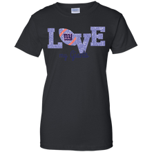 Load image into Gallery viewer, Glitter Love For New York Giants Fans T-Shirt For Women