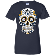 Load image into Gallery viewer, Pittsburgh Steelers Sugar Skull T-Shirt For Women