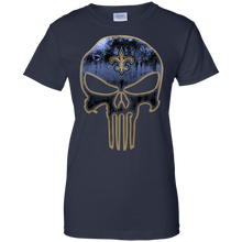 Load image into Gallery viewer, New Orleans Saints Football The Punisher Skull T-Shirt For Women