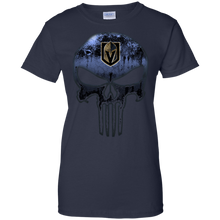 Load image into Gallery viewer, Vegas Golden Knights Hockey The Punisher Skull T-Shirt For Women