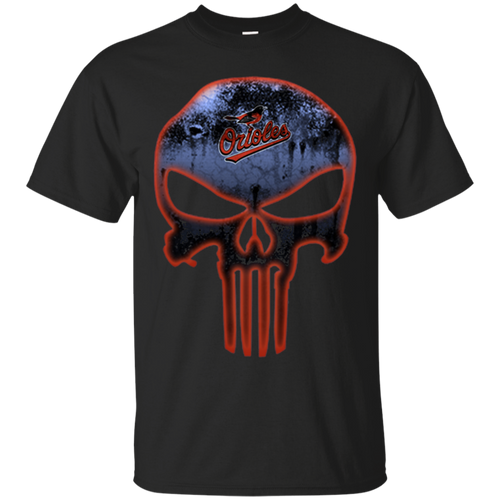 Baltimore Orioles Baseball The Punisher Skull T - Shirt For Men