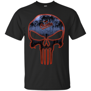 Baltimore Orioles Baseball The Punisher Skull T - Shirt For Men