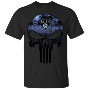 Brooklyn Nets Basketball The Punisher Skull T - Shirt For Men