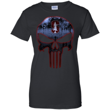 Load image into Gallery viewer, Stanford Cardinal Football The Punisher Skull T-Shirt For Women