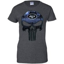 Load image into Gallery viewer, New York Jets Football The Punisher Skull T-Shirt For Women