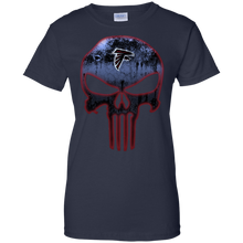 Load image into Gallery viewer, Atlanta Falcons Football The Punisher Skull T-Shirt For Women