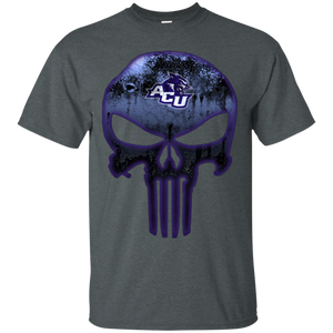 Abilene Christian Wildcats Football The Punisher Skull T - Shirt For Men