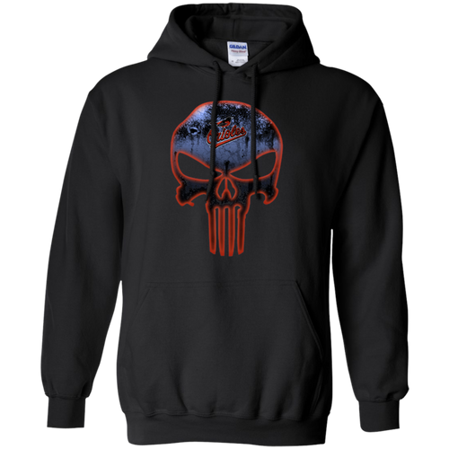 Baltimore Orioles Baseball The Punisher Skull Hoodie Shirt