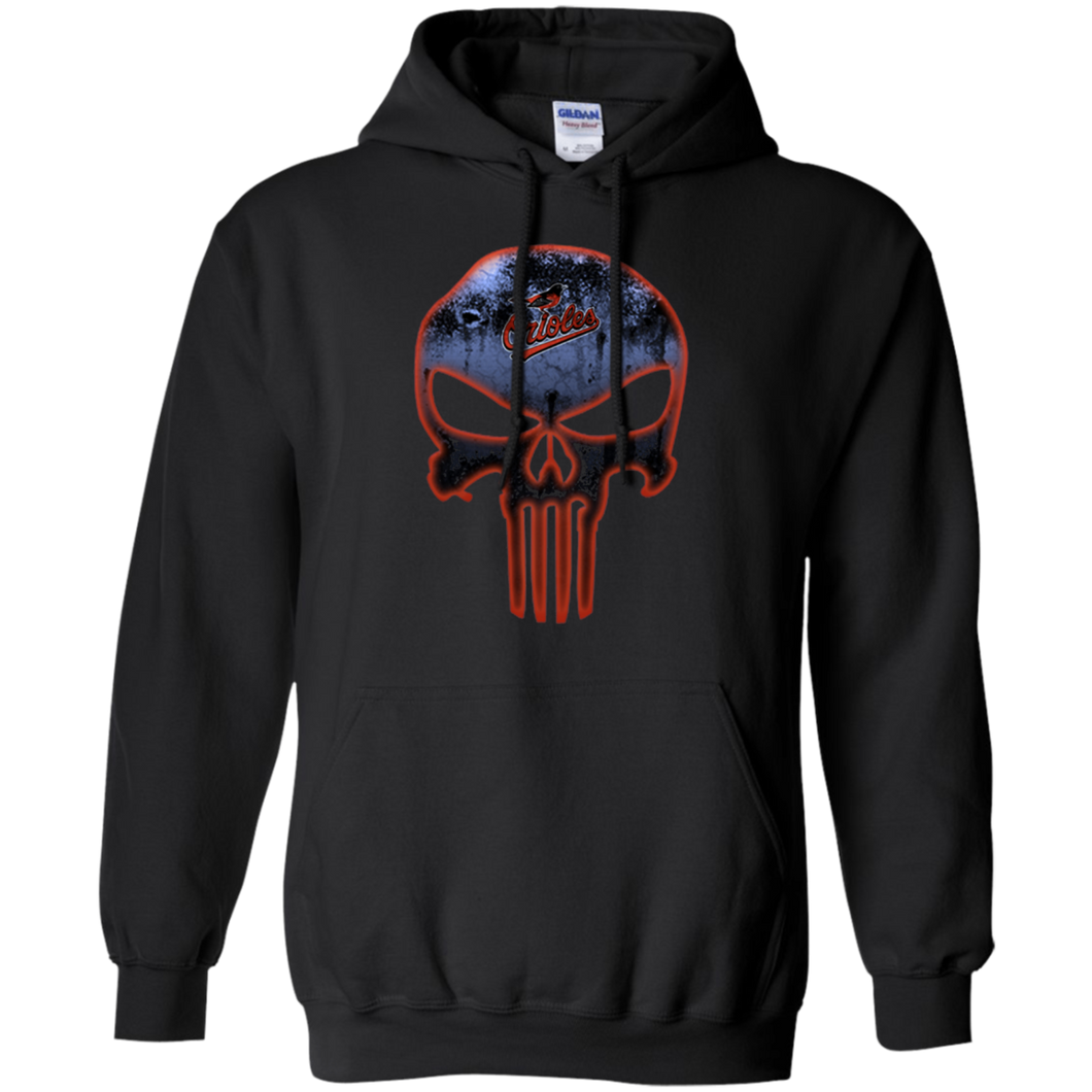 Baltimore Orioles Baseball The Punisher Skull Hoodie Shirt