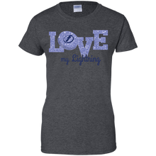 Load image into Gallery viewer, Glitter Love For Tampa Bay Lightning Fans T-Shirt For Women