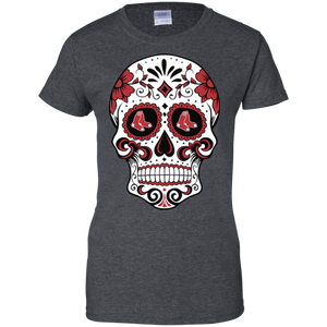 Boston Red Sox Sugar Skull T-Shirt For Women